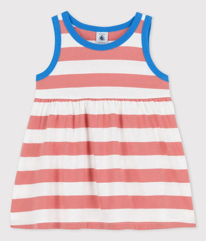 Sleeveless Stripy Cotton Baby Dress