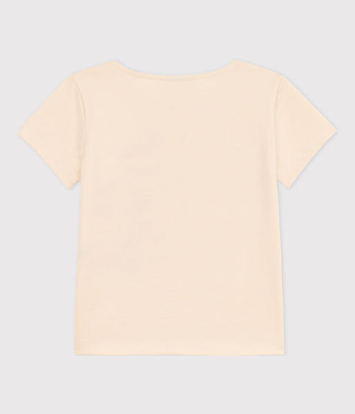 Short-Sleeved Flocked T-Shirt - Pink
