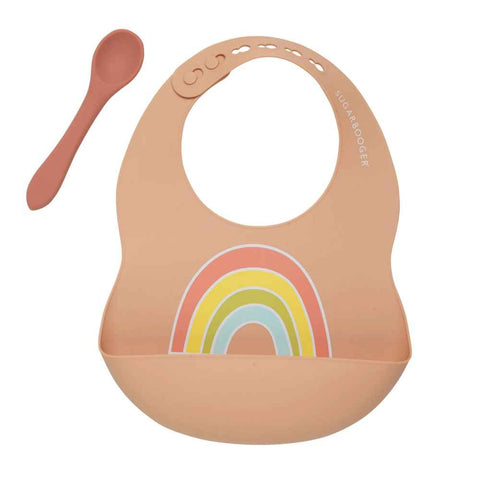 Fresh & Messy Silicone Bib & Spoon Set - Rainbows