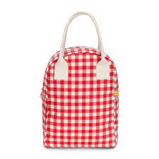 Fluf Zipper Lunch Bag Red Gingham