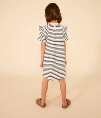 Stripy Short-Sleeved Cotton Dress