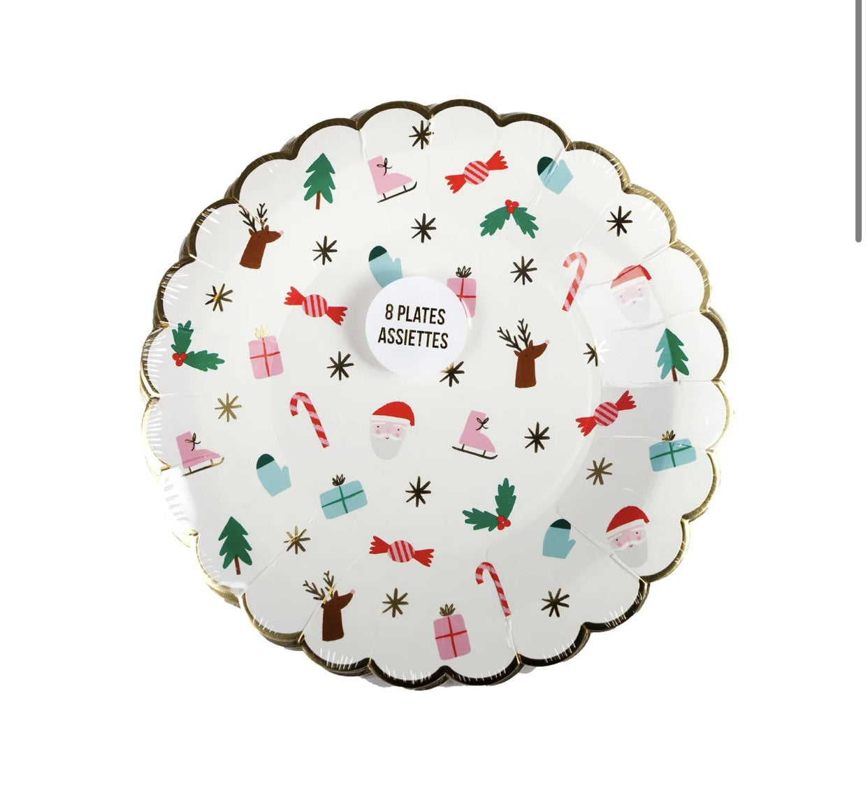 Be Jolly Christmas Confetti Scalloped Large Plates