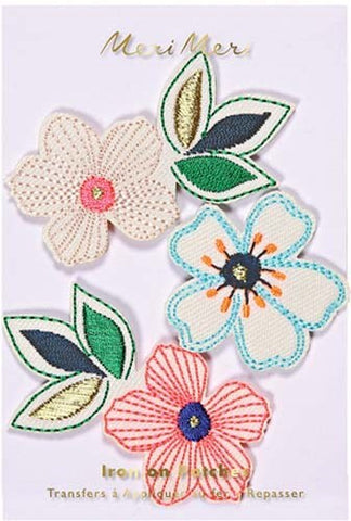 Meri Meri Flowers Embroidered Patches