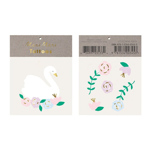 Meri Meri Floral Swan Tattoos
