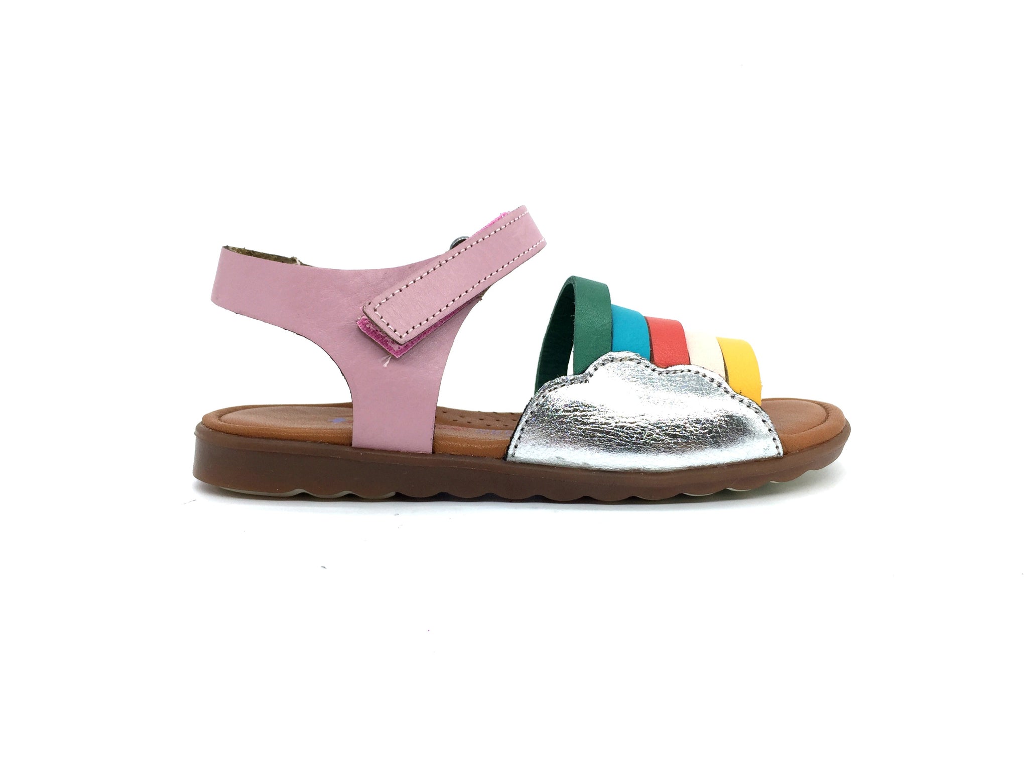Nubebe Rainbow Leather Sandals