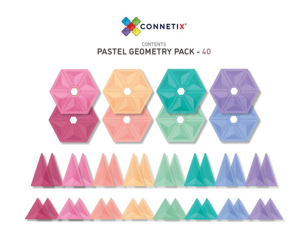 Connetix Magnetic Tiles Pastel Geometry Pack (40 pcs.)