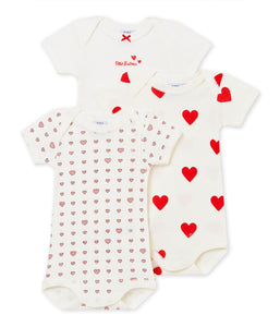 PB 3-pack SS onesie Hearts