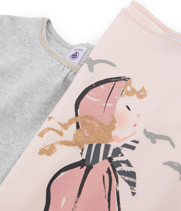 Pink/Grey T-Shirt - 2-Piece Set