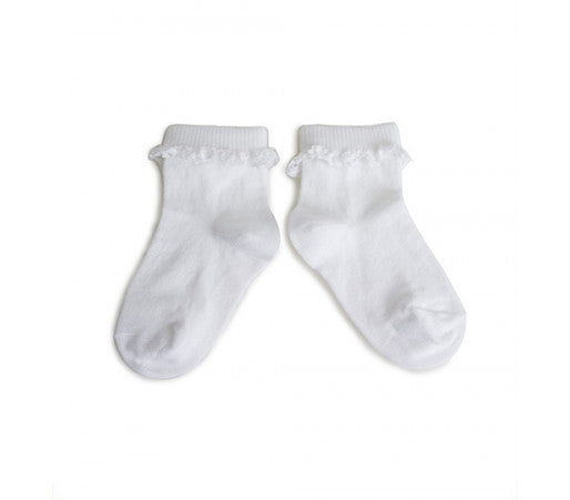 Collegien Short White Socks with Lace
