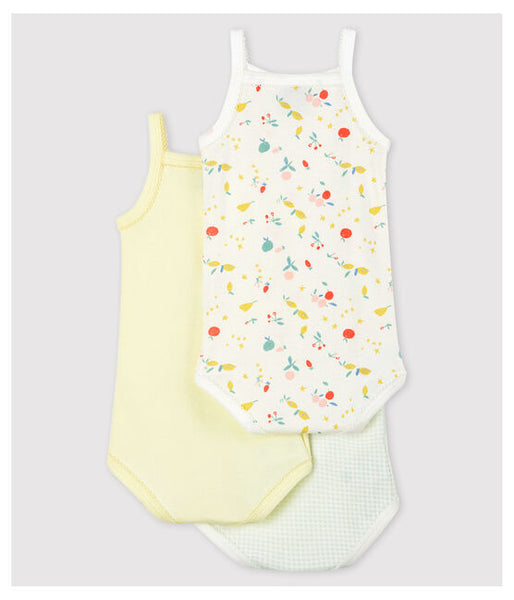 Springtime Organic Cotton Onesies with Straps - 3-Pack