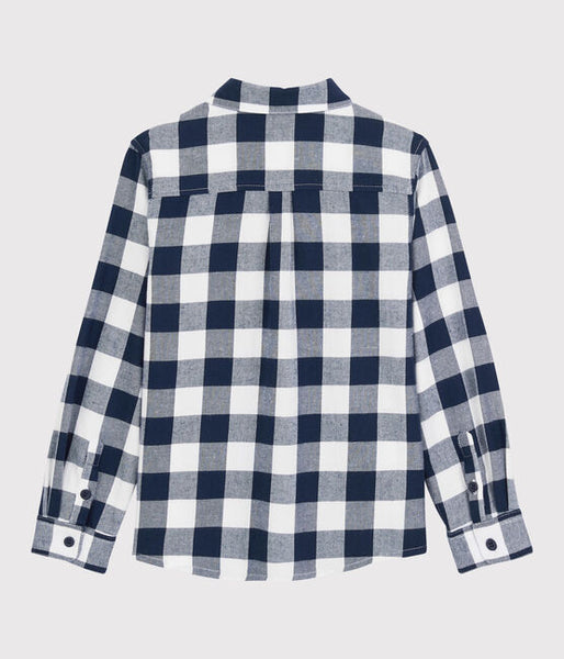 Collared Navy Checkered Shirt