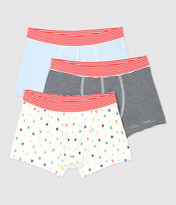 Letters and Stippes Boxer Shorts - 3-Piece Set