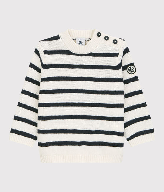 Sailor-Style Stripped Baby Sweater