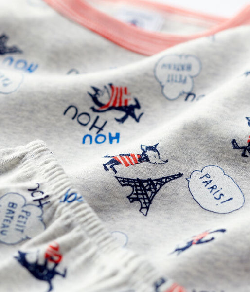 Snugfit Grey Paris Print Organic Cotton Pyjamas