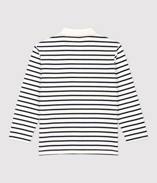 Striped Long-sleeved Polo Shirt