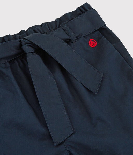 Navy Cotton Serge Shorts