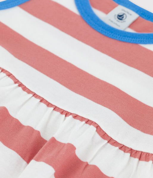 Sleeveless Stripy Cotton Baby Dress
