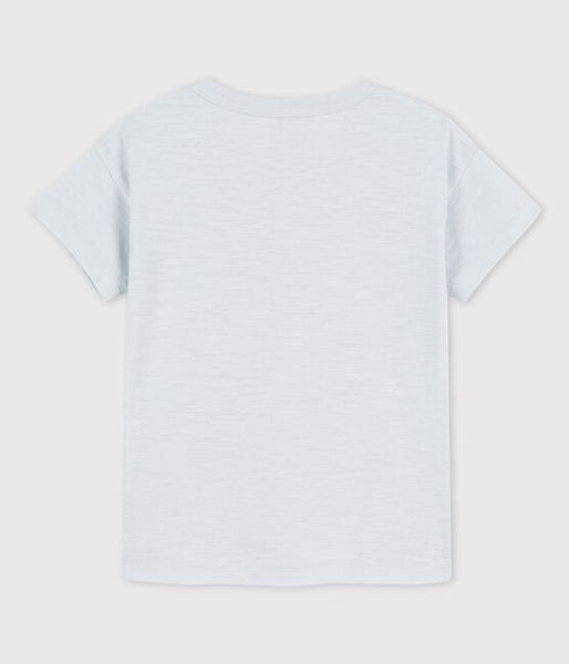 Short-Sleeved Light Blue Cotton T-Shirt