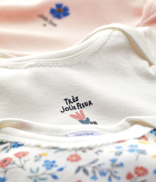 Short Sleeved Jolie Fleur Onesies - 3 pack