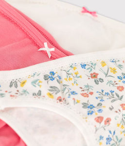 Flower Pattern Organic Cotton Underwear - 3-Piece Set