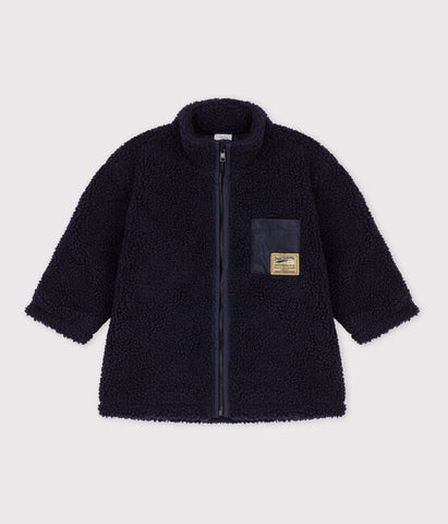 Baby Navy Recycled Faux Fur Jacket