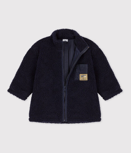 Baby Navy Recycled Faux Fur Jacket