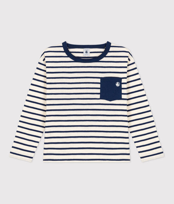 Stripped Long-sleeved Cotton T-shirt