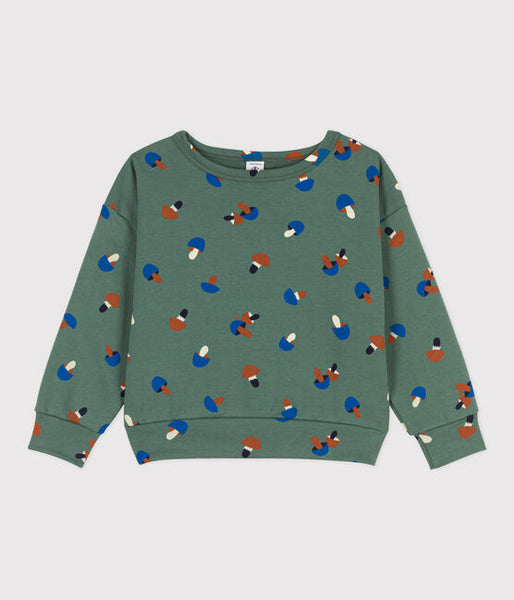 Mushroom Printed Fleece Sweatshirt