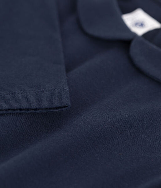 Navy Long-sleeved Cotton T-shirt