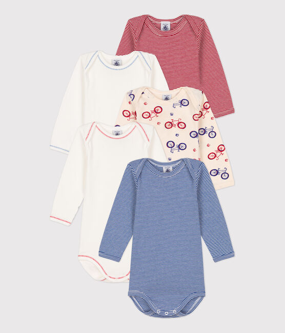 Long-Sleeved Bicycles Onesies - 5-pack