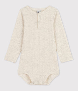 Baby Long-Sleeved Cotton Henley Onesie