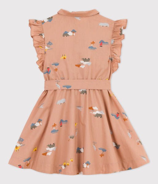 Sleeveless Printed Poplin Dress
