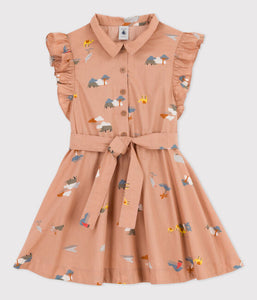 Sleeveless Printed Poplin Dress