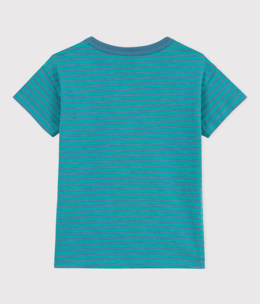 Short-Sleeved Striped Cotton T-Shirt