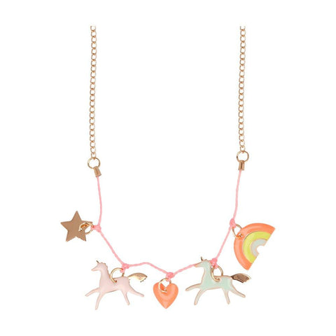 Unicorn Enamel Charm Necklace