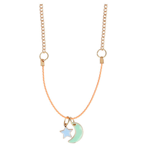 Enamel Moon & Star Necklace