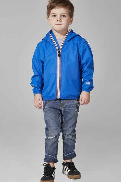 08 Lifestyle Kids Full Zip Packable Rain Jacket - Royal Blue