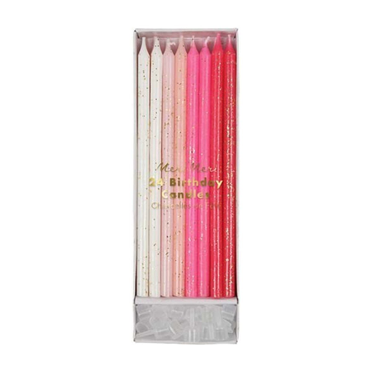 Pink Straight Birthday Candle (set of 24)