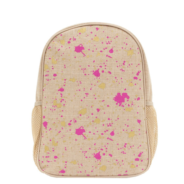 So Young Fuchsia and Gold Splatter Toddler Backpack