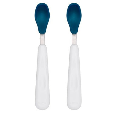 OXO Tot Feeding Spoon Set with Soft Silicone - Navy