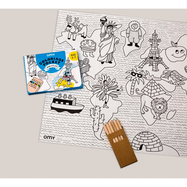 Mini Pocket Colouring Poster & Colour Pencils