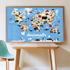 Poppik Educational Sticker Poster - The Animals of the World