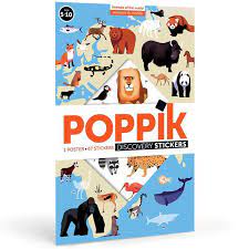 Poppik Educational Sticker Poster - The Animals of the World