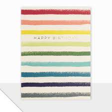 Happy Birthday Stripes Mini Greeting Card