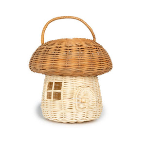 Handmade Rattan Mushroom House Basket