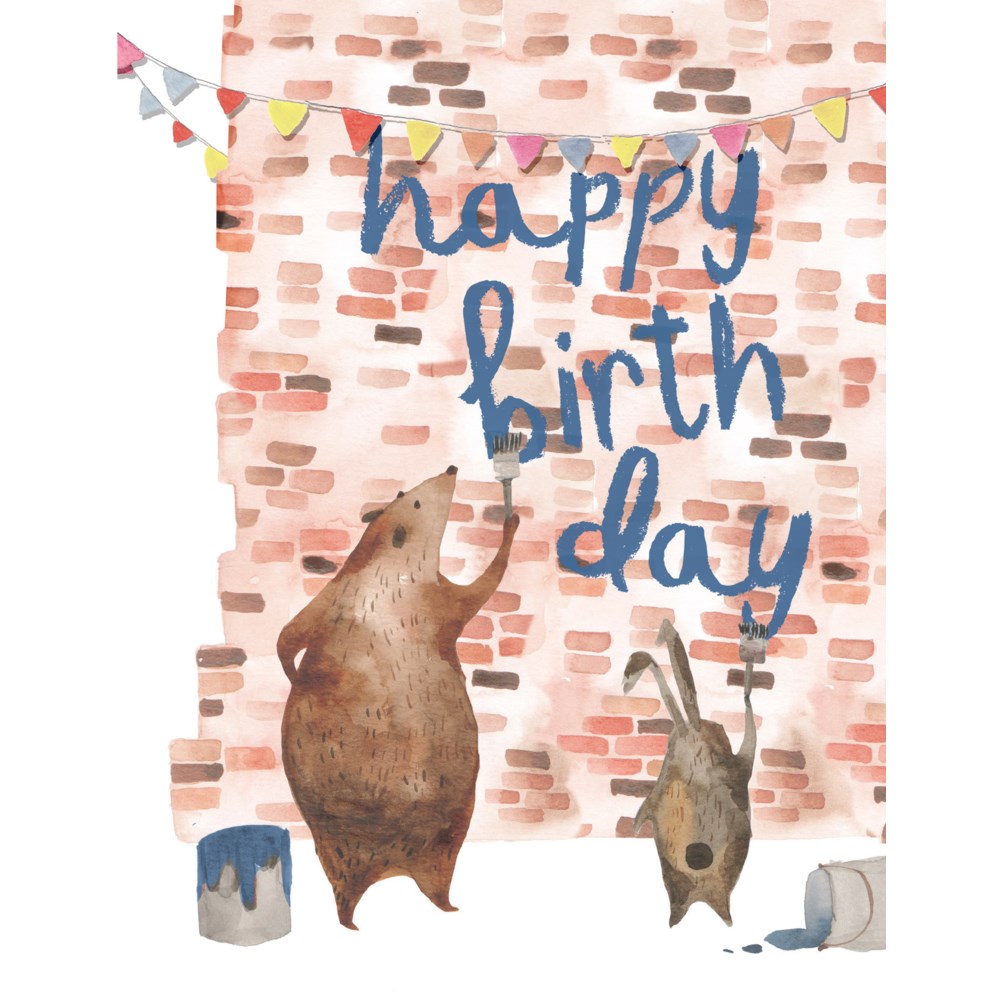Happy Birthday Critter Graffiti Card