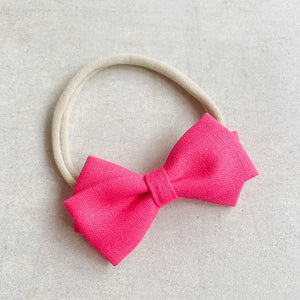 Hot Pink - Twist Bow - Nylon Headband