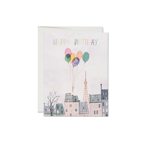 Happy Birthday Paris Balloons Card