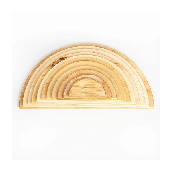 Large Natural Wooden Semi Circles - 11 piece