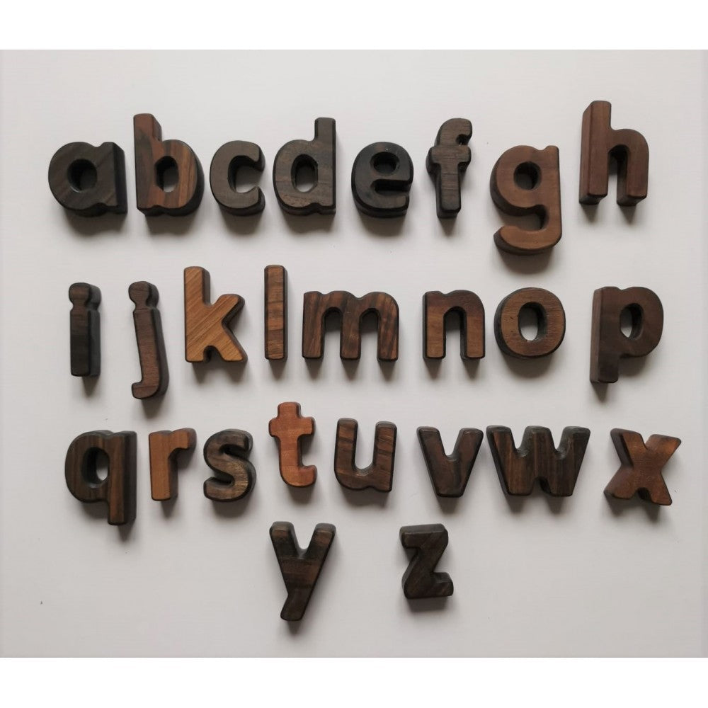 Natural Wood Lowercase Alphabet A-Z